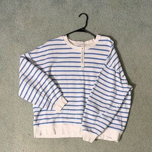 Lululemon Striped Blue and White Sweatshirt